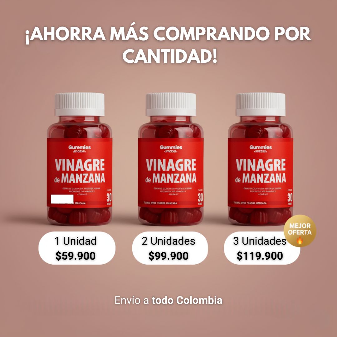 Reduce La Hinchazón | Vinagre de Manzana en Gomitas